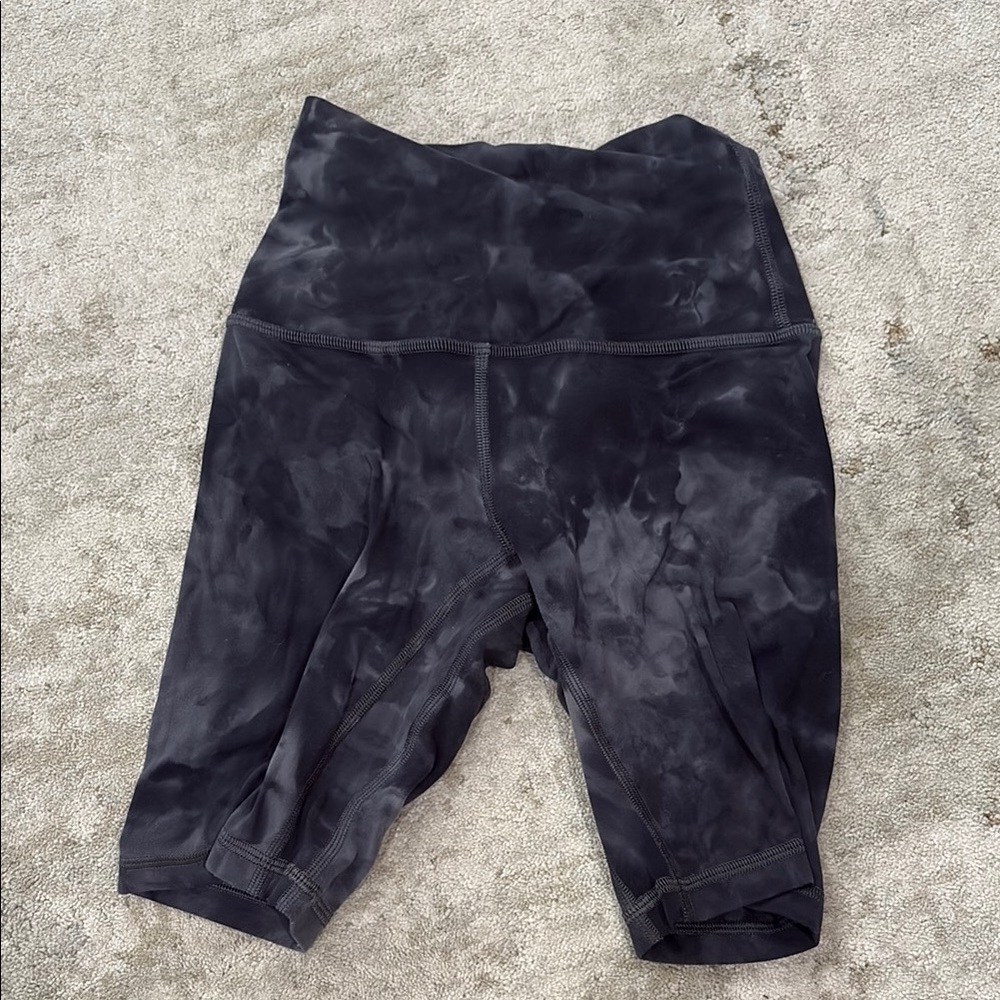 Black Tie-Dye Biker Shorts